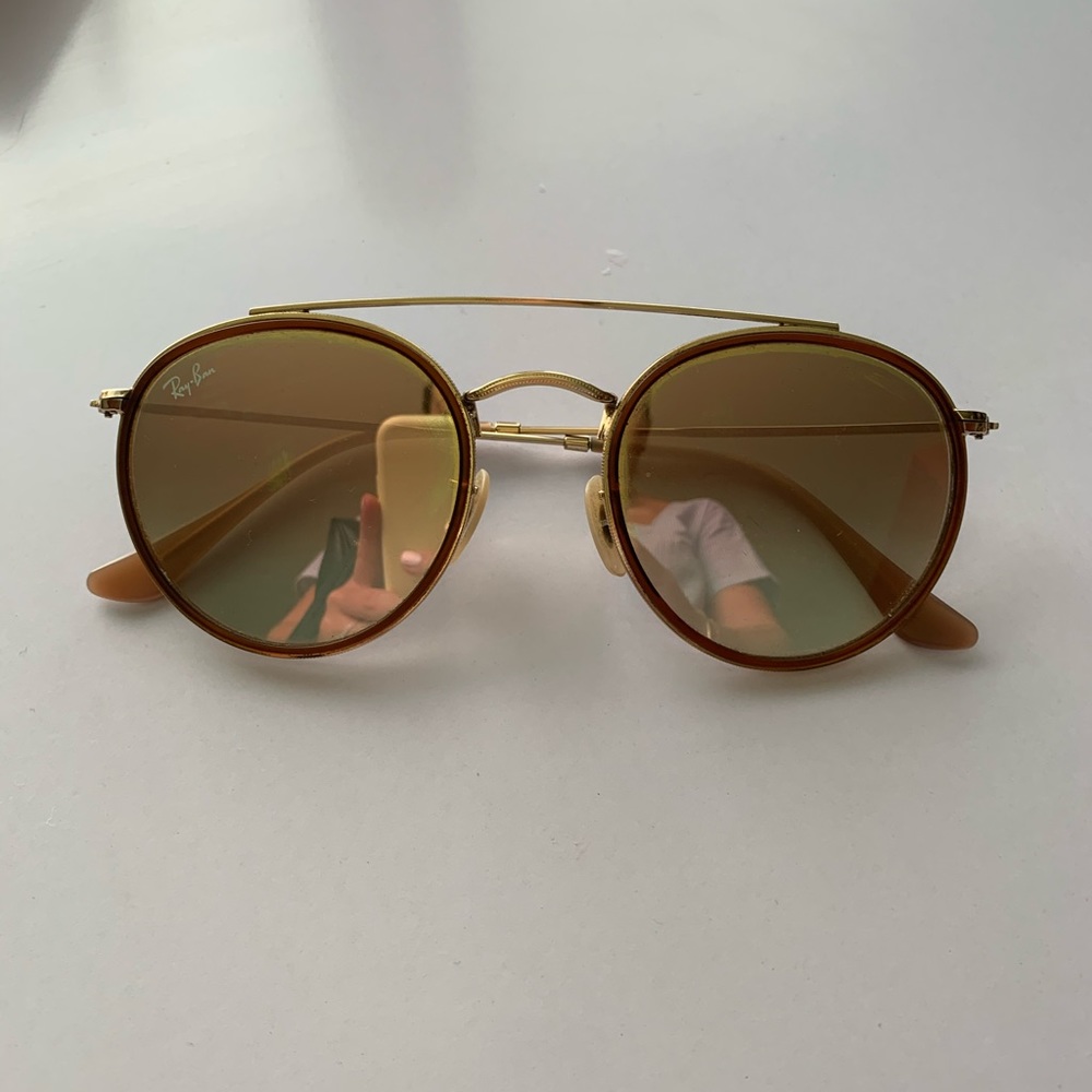 Ray ban round double bridge - rose gold